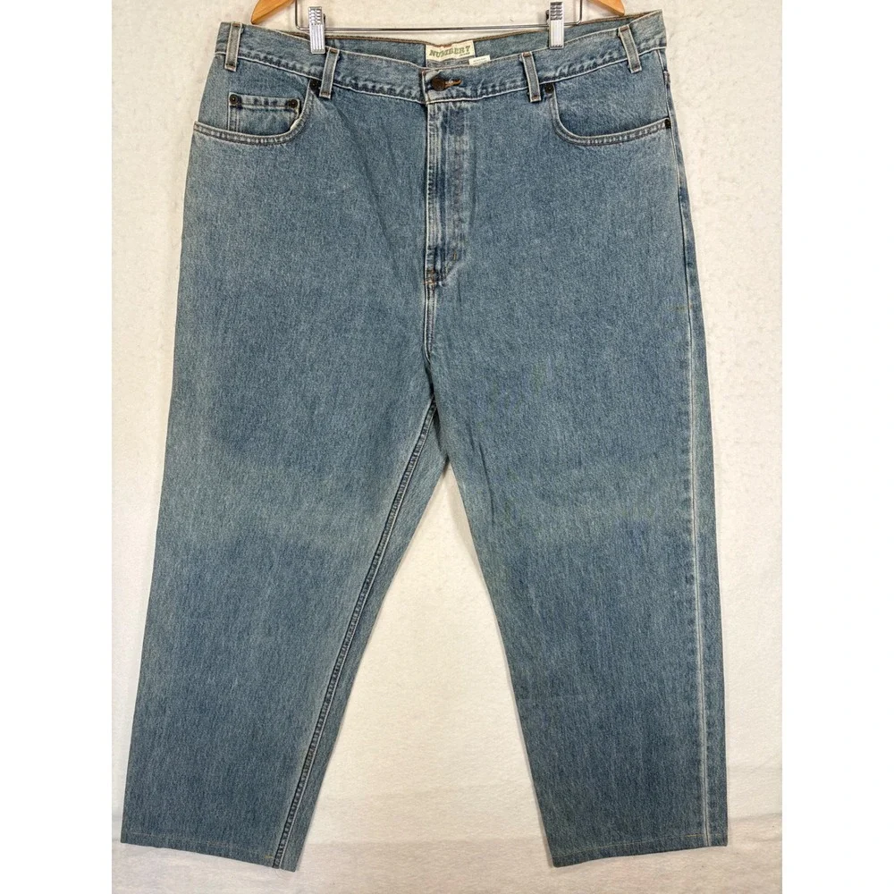Vintage Old Navy Number 7 Blue Jeans Mens 44x32 Medium Wash Straight Leg Denim